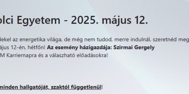 MVM Karriernap a Miskolci Egyetemen 